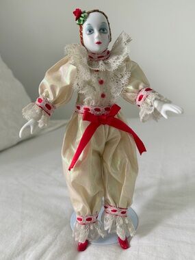 1980s Vintage Kingstate “ The Dollcrafter” Pierrot Jester Clown Doll